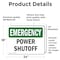 Signmission Power Shutoff, 24 in W x Rectangle, Vinyl Decal OS-2PACK-EM-D-1824-L-10347 - alternate 6